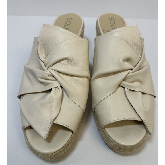 Sole Society Espadrille Beige Bow Wedges Size 8.5 - Picture 8 of 8